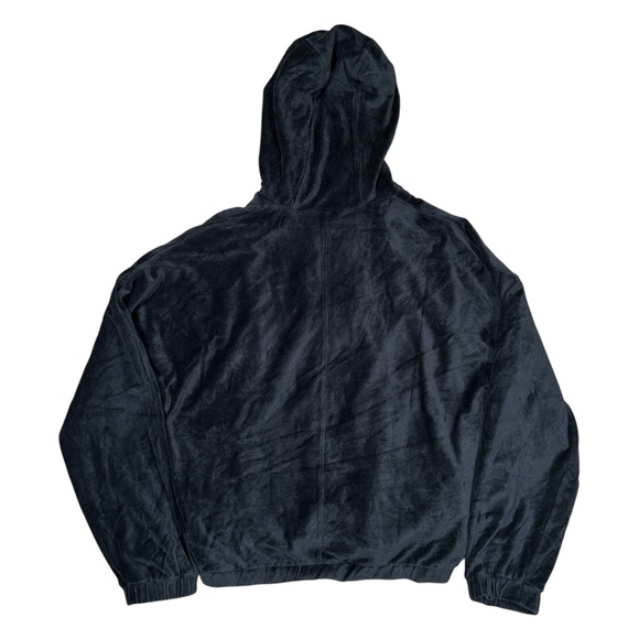 Khrisjoy Black Velour Full Zip Cut & Sew Asymmetric Oversized Hoodie Womens 00 - Picture 2 of 11